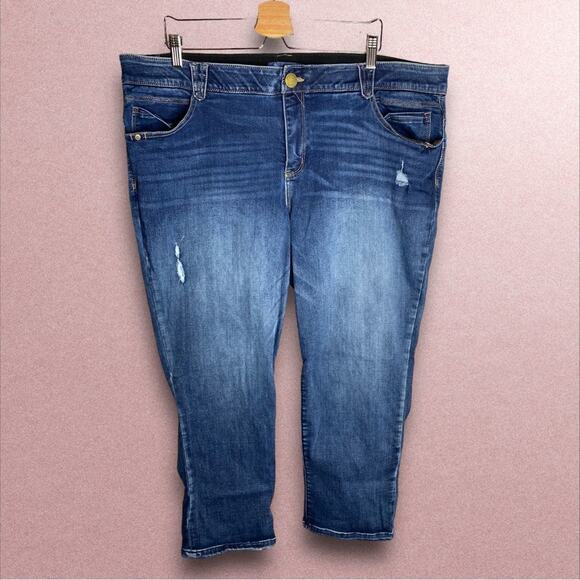 Democracy High Rise "Ab"solution Distressed Denim Plus Skinny Jeans size 22W - Picture 2 of 6